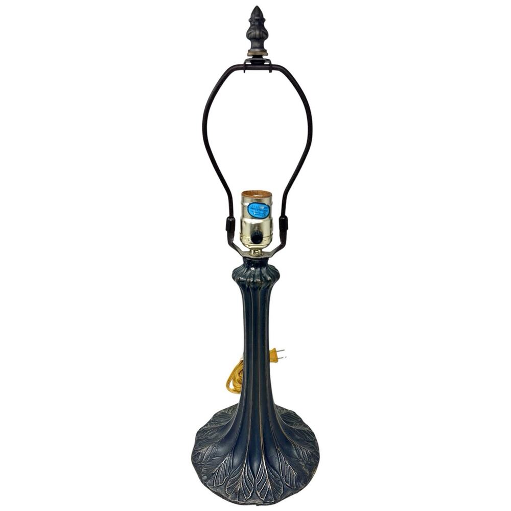 Vintage Art Nouveau Table Lamp BASE ONLY W/Harp Heyco USA Made Dark Bronze Fairy